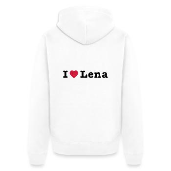 J'aime Lena 1 - Veste à capuche bio Premium Unisexe - blanc - Dos - Thijin (182cm)