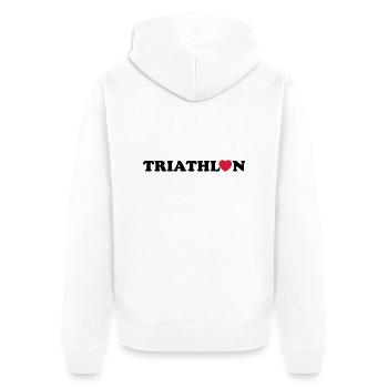 triathlon - Veste à capuche bio Premium Unisexe - blanc - Dos - Thijin (182cm)