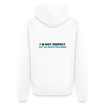 I´m not perfect - just an audio engineer - Unisex Premium Bio Zip Hoodie - Weiß - Hinten - Thijin (182cm)