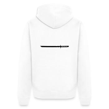 Ninja Sword - Unisex Premium Bio Zip Hoodie - Weiß - Hinten - Thijin (182cm)