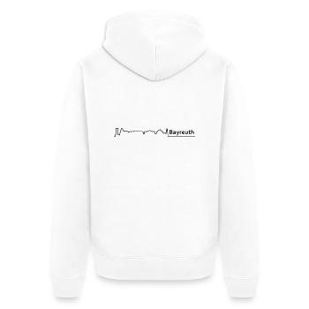 bayreuth skyline - Unisex Premium Bio Zip Hoodie - Weiß - Hinten - Thijin (182cm)
