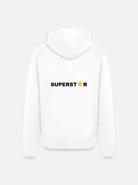 Superstar - Unisex Premium Organic Zip Hoodie - white