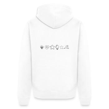 Meer, Muschel, Seestern, Welle, Meer - Unisex Premium Bio Zip Hoodie - Weiß - Hinten - Thijin (182cm)