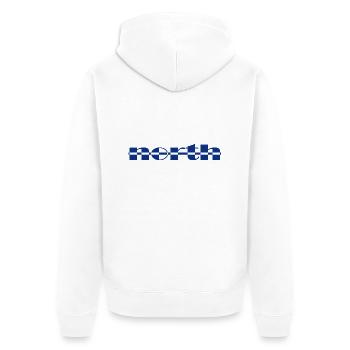 North - Unisex Premium Bio Zip Hoodie - Weiß - Hinten - Thijin (182cm)