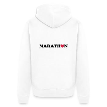 marathon - Veste à capuche bio Premium Unisexe - blanc - Dos - Thijin (182cm)