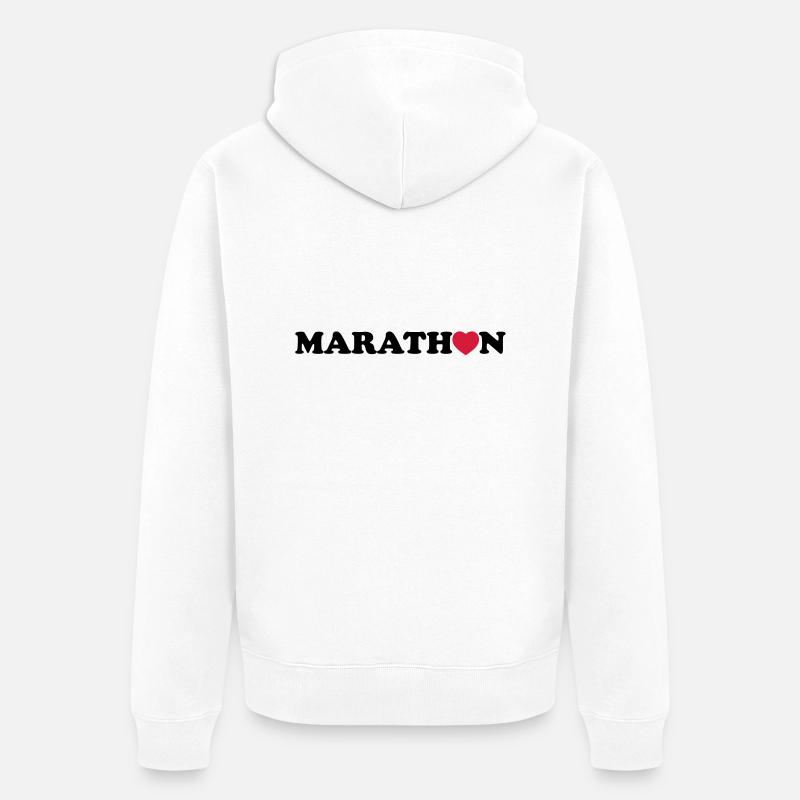 marathon - Unisex Premium Bio Zip Hoodie - Weiß