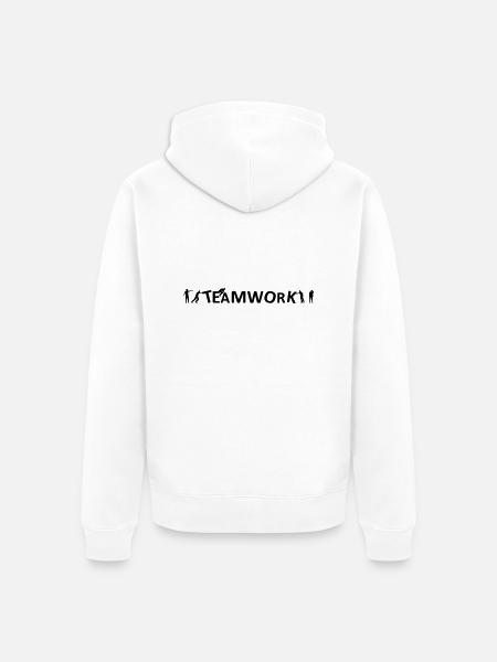Menschen - Teamwork - Unisex Premium Bio Zip Hoodie - Weiß