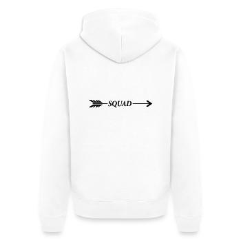 Squad Arrow - Unisex Premium Organic Zip Hoodie - white - Back - Thijin (182cm)