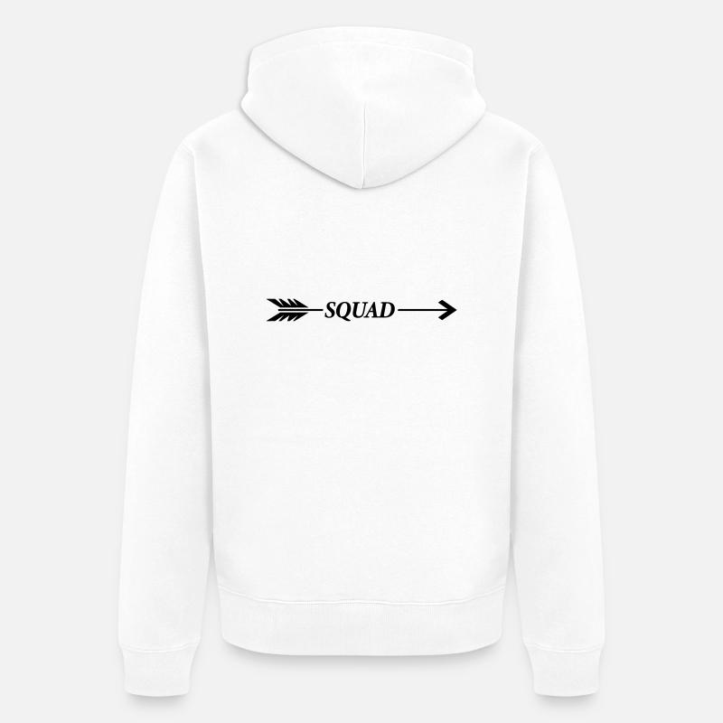 squad pfeil - Unisex Premium Bio Zip Hoodie - Weiß