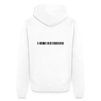 R U curious? - Unisex Premium Bio Zip Hoodie - Weiß - Hinten - Thijin (182cm)