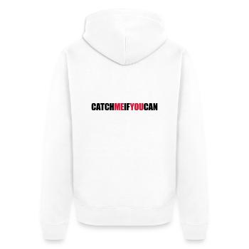 Schnell Catch Me - Unisex Premium Bio Zip Hoodie - Weiß - Hinten - Thijin (182cm)