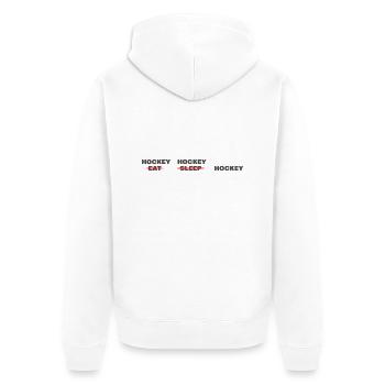 Hockey Hockey Hockey - Unisex Premium Bio Zip Hoodie - Weiß - Hinten - Thijin (182cm)