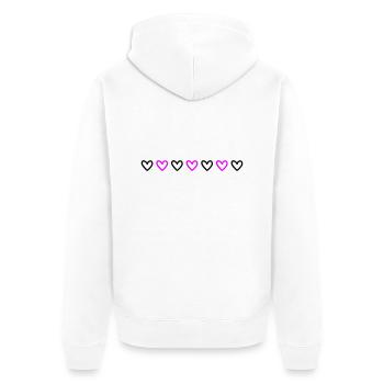 Heart Line - Unisex Premium Organic Zip Hoodie - white - Back - Thijin (182cm)