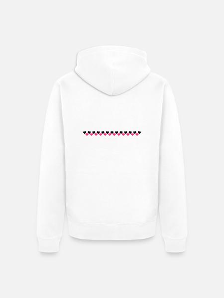 Heart over heart - Unisex Premium Organic Zip Hoodie - white