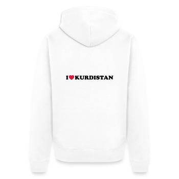 I love Kurdistan - Unisex Premium Bio Zip Hoodie - Weiß - Hinten - Thijin (182cm)