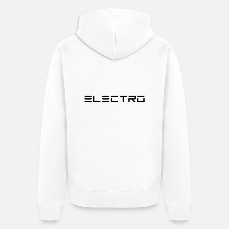 Electro - Black - Unisex Premium Bio Zip Hoodie - Weiß