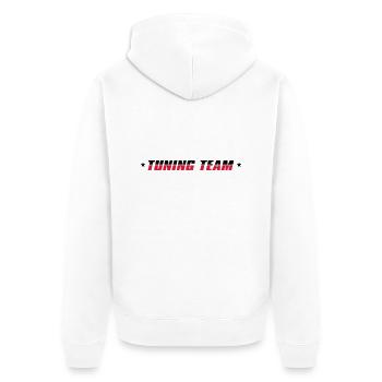 tuning_team_2c - Unisex Premium Bio Zip Hoodie - Weiß - Hinten - Thijin (182cm)