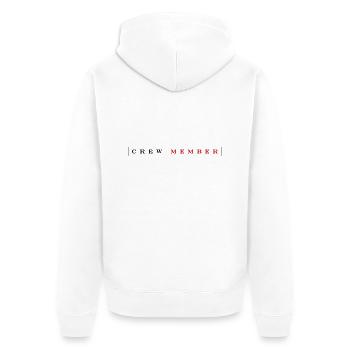 Crew Mitglied - Unisex Premium Bio Zip Hoodie - Weiß - Hinten - Thijin (182cm)