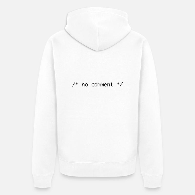 no comment - Unisex Premium Bio Zip Hoodie - Weiß