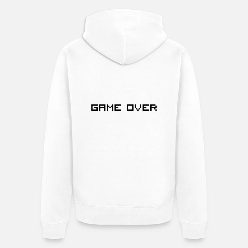 Game Over - Veste à capuche bio Premium Unisexe - blanc