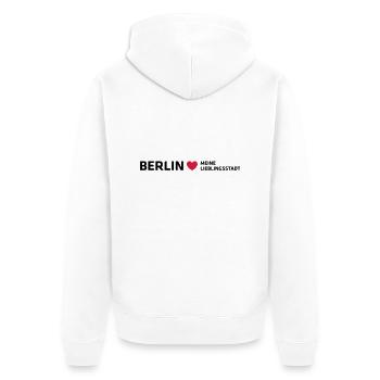 Berlin My favorite city - Unisex Premium Organic Zip Hoodie - white - Back - Thijin (182cm)