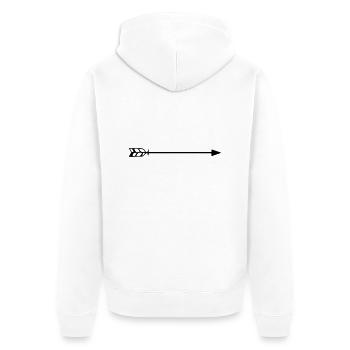 pfeil - Unisex Premium Bio Zip Hoodie - Weiß - Hinten - Thijin (182cm)