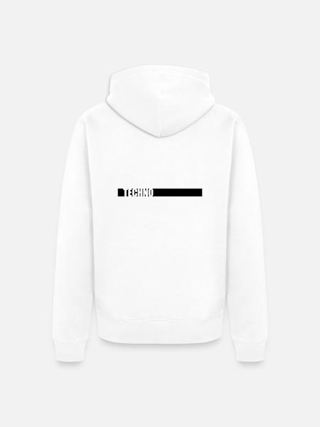 Music Techno Logo - Unisex Premium Organic Zip Hoodie - white