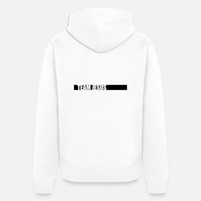 Balken Team Jesus - Unisex Premium Bio Zip Hoodie - Weiß