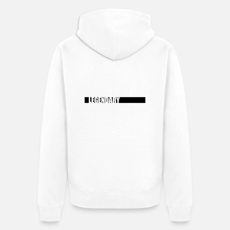 Texte Logo Légendaire - Veste à capuche bio Premium Unisexe - blanc