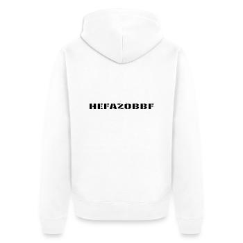 fellforst_hefazobbf - Unisex Premium Bio Zip Hoodie - Weiß - Hinten - Thijin (182cm)