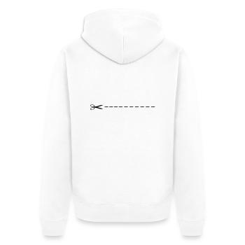 Schere - Unisex Premium Bio Zip Hoodie - Weiß - Hinten - Thijin (182cm)