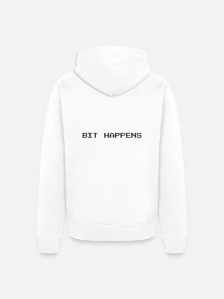 Bit Happens - Unisex Premium Bio Zip Hoodie - Weiß