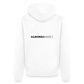 ALBONA Addict - Unisex Premium Organic Zip Hoodie - white - Back - Thijin (182cm)