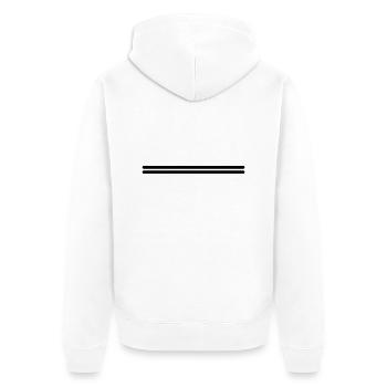 Doppelstrich Design Vorlage zum selbst gestalten - Unisex Premium Bio Zip Hoodie - Weiß - Hinten - Thijin (182cm)