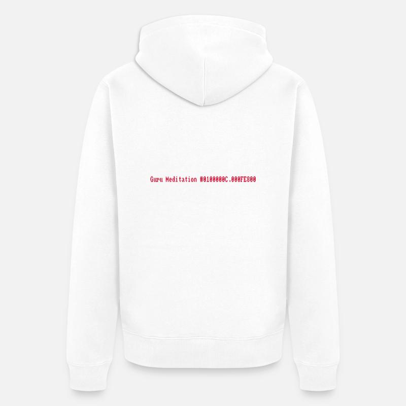 Guru Meditation - Veste à capuche bio Premium Unisexe - blanc