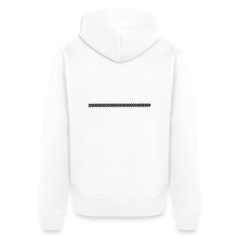 linie_cool__f1 - Unisex Premium Bio Zip Hoodie - Weiß - Hinten - Thijin (182cm)