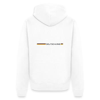 Deutschland - Unisex Premium Bio Zip Hoodie - Weiß - Hinten - Thijin (182cm)