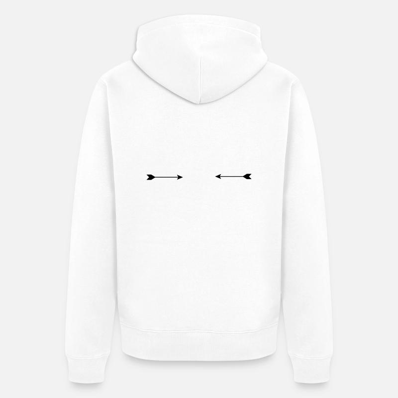(zwei_pfeile_gegenuber) - Veste à capuche bio Premium Unisexe - blanc