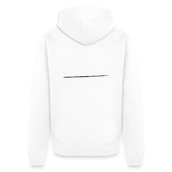 grungy line Linie Kunst Riss Schnitt Strich - Unisex Premium Bio Zip Hoodie - Weiß - Hinten - Thijin (182cm)