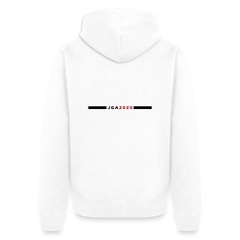 JGA 2025 - Unisex Premium Bio Zip Hoodie - Weiß - Hinten - Thijin (182cm)