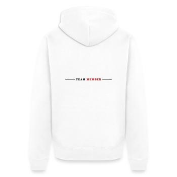 Team Member - Unisex Premium Organic Zip Hoodie - white - Back - Thijin (182cm)