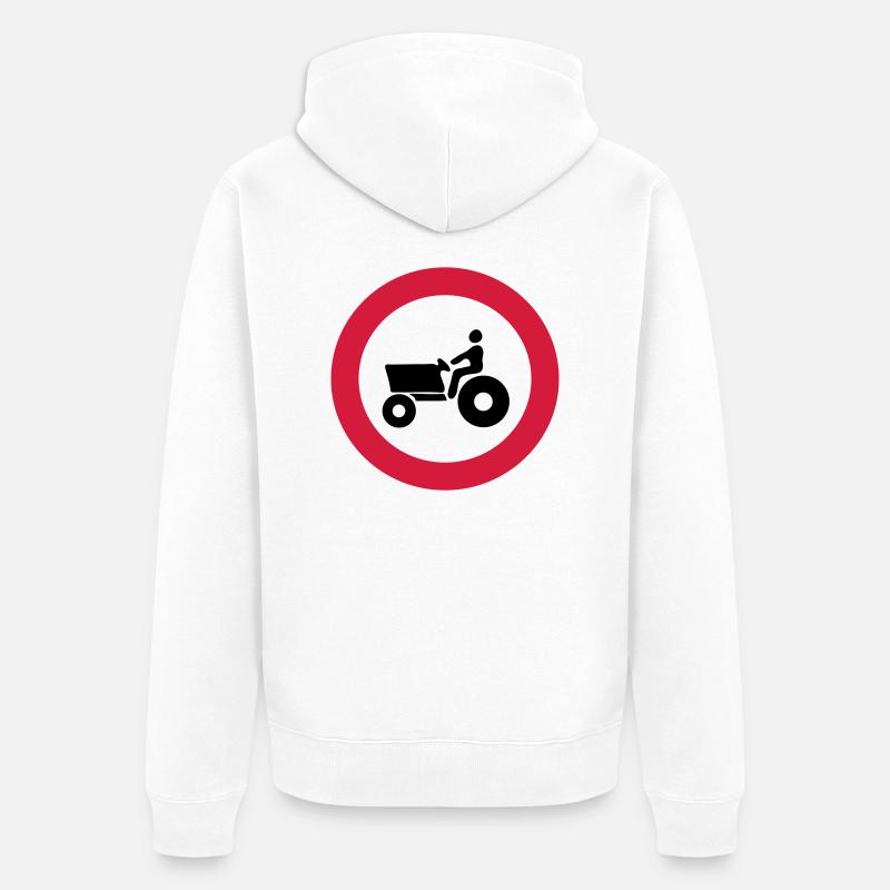 divieto trattori - Unisex Premium Bio Zip Hoodie - Weiß
