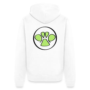pfote - Unisex Premium Bio Zip Hoodie - Weiß - Hinten - Thijin (182cm)