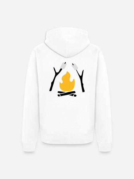 Lagerfeuer - Unisex Premium Bio Zip Hoodie - Weiß