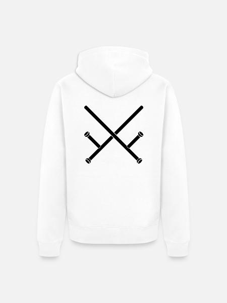 Schlagstock Tonfa - Unisex Premium Bio Zip Hoodie - Weiß