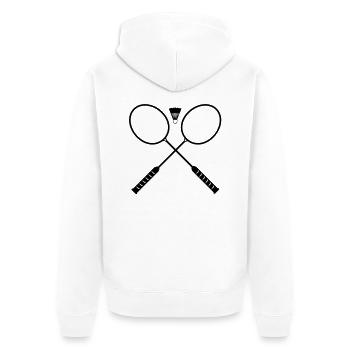 badminton_play_f1 - Veste à capuche bio Premium Unisexe - blanc - Dos - Thijin (182cm)