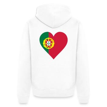 portugal herz - Unisex Premium Organic Zip Hoodie - white - Back - Thijin (182cm)
