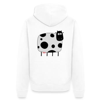 Kuh - Veste à capuche bio Premium Unisexe - blanc - Dos - Thijin (182cm)