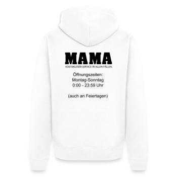 Mama Beruf 24/7 Service Tag und Nacht 1c - Unisex Premium Organic Zip Hoodie - white - Back - Thijin (182cm)