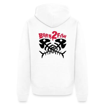 fish_born_to_fish_dx2 - Veste à capuche bio Premium Unisexe - blanc - Dos - Thijin (182cm)